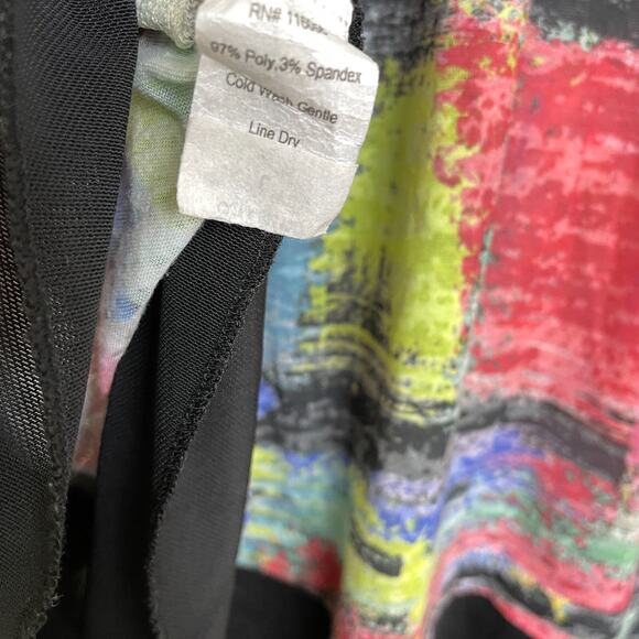 Jess and Jane Size Large Tunic Top Womens Shirt Burnout Abstract Art Multi Mesh - Picture 10 of 10